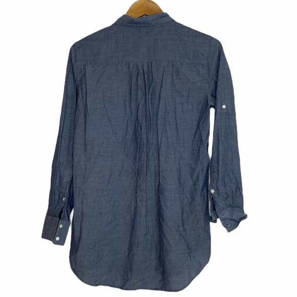 J.Crew Womens Blue Long Sleeve Chambray Button Down Size Small - Picture 2 of 9